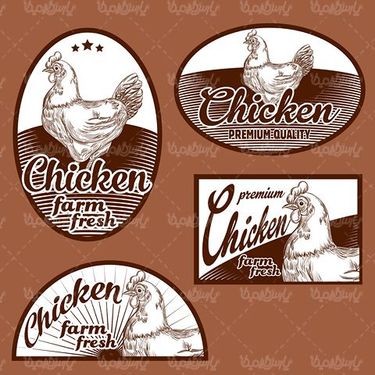 Chicken label vector