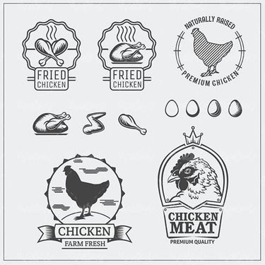 Chicken label vector