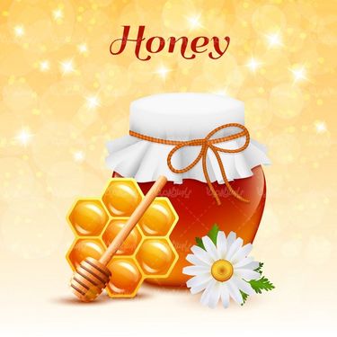 Glass of honey vector