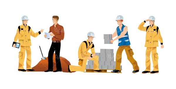 وکتور کارگر ساختمانی