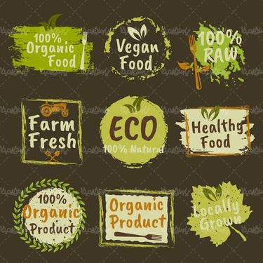 Organic label vector
