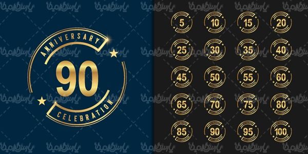 وکتور لیبل اعداد لاتین