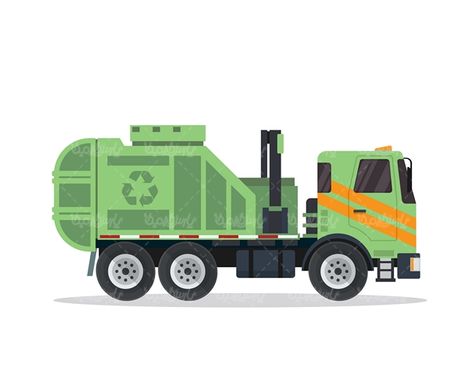 Vector garbage truck