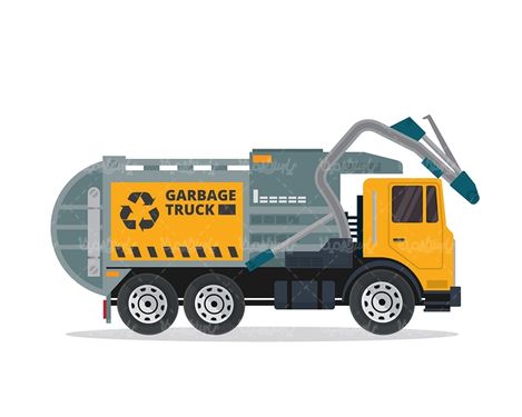 Vector garbage truck