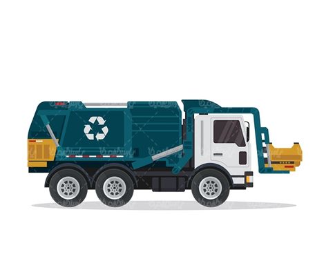 Vector garbage truck
