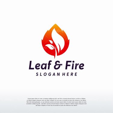 وکتور لوگو برگ و آتش