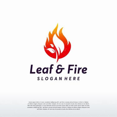 وکتور لوگو برگ و آتش