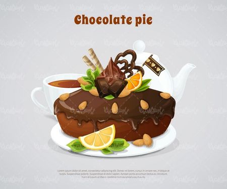 وکتور کیک شکلاتی