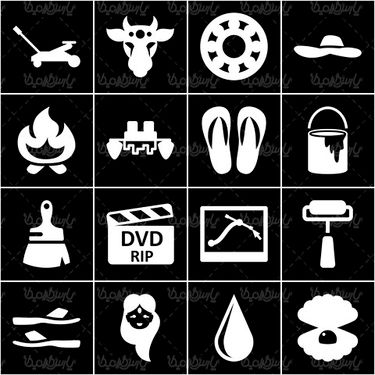 Vector Set of Coloring Icons