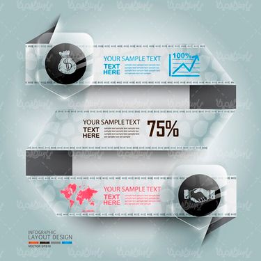 3D infographic vector