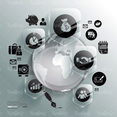 3D infographic vector