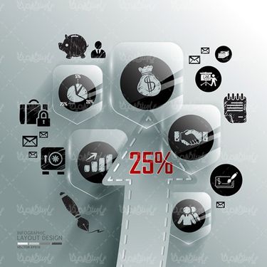 3D infographic vector