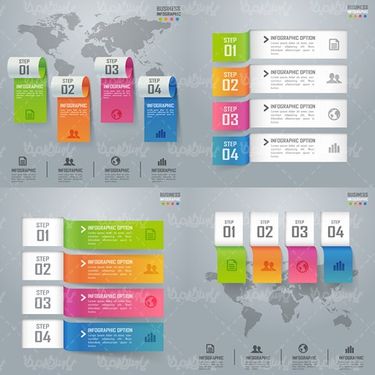 3D infographic vector