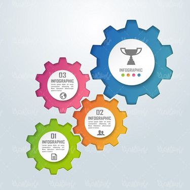 وکتور اینفوگرافی چرخ دنده