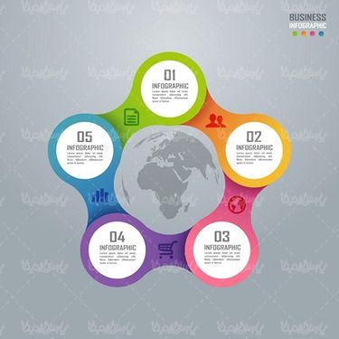 3D infographic vector