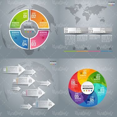 3D infographic vector