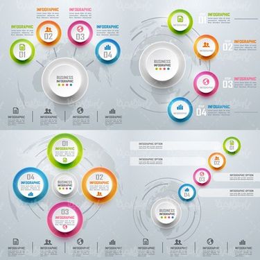3D infographic vector