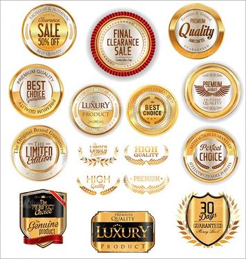 Golden frame vector