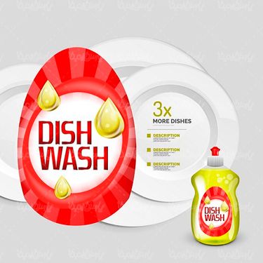 Dishwashing liquid vector