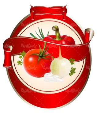 وکتور لیبل گوجه فرنگی