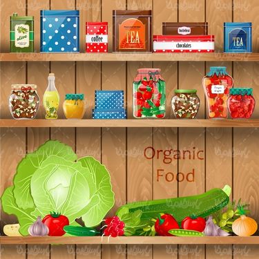 وکتور شیشه مواد غذایی