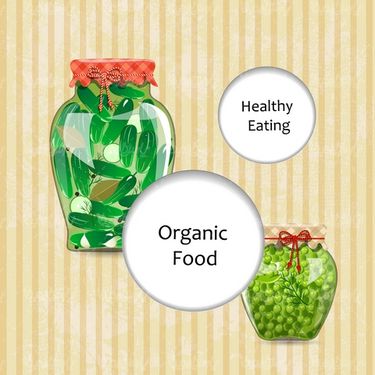 وکتور شیشه مواد غذایی