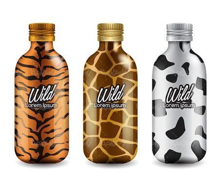 Glass Bottle Mockup Vector