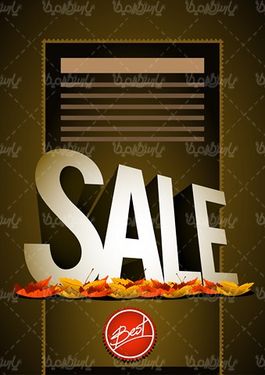 Autumn sale sticker vector