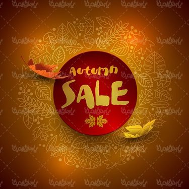 Autumn sale sticker vector