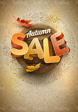 Autumn sale sticker vector