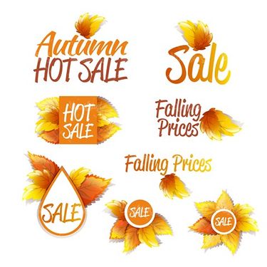 Autumn sale sticker vector