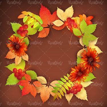 وکتور حاشیه برگ پاییز