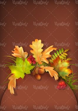 وکتور حاشیه برگ پاییز