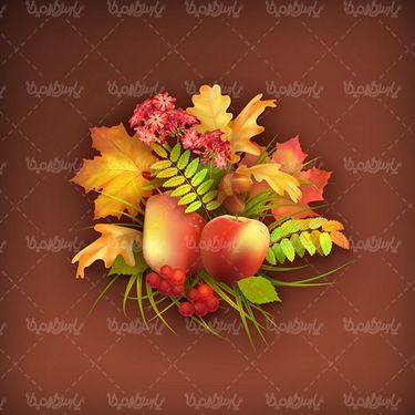 Autumn leaf margin vector