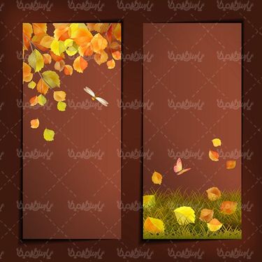 Autumn leaf margin vector