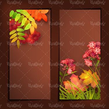 Autumn leaf margin vector