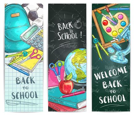 Vector school supplies