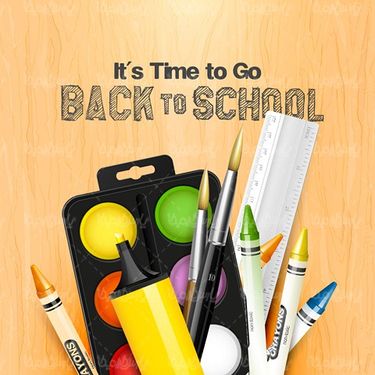 Vector school supplies