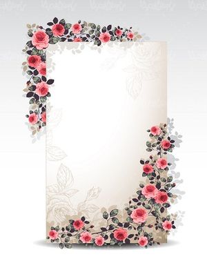 وکتور حاشیه گل و بوته