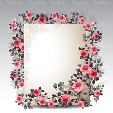 وکتور حاشیه گل و بوته