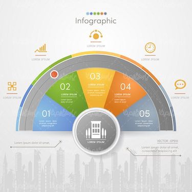 وکتور اینفوگرافی رنگی