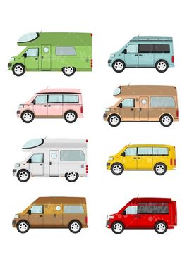 Caravan Car Vector