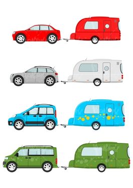 Caravan Car Vector