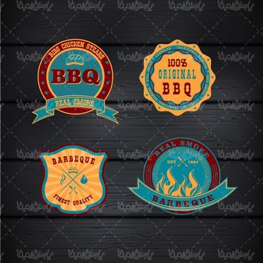 Barbecue sticker vector