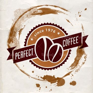 Vector coffee sticker