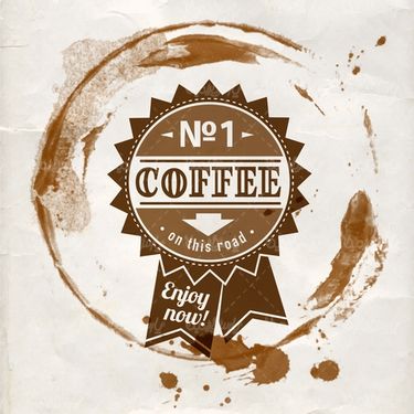 Vector coffee sticker