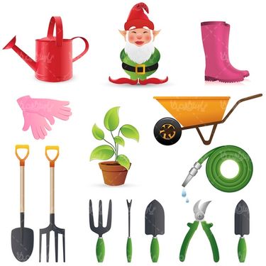 Vector gardening equipment
