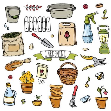 Vector gardening equipment