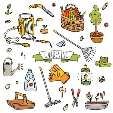 Vector gardening equipment