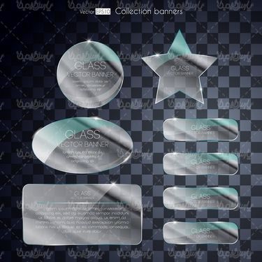 وکتور برچسب شیشه ای